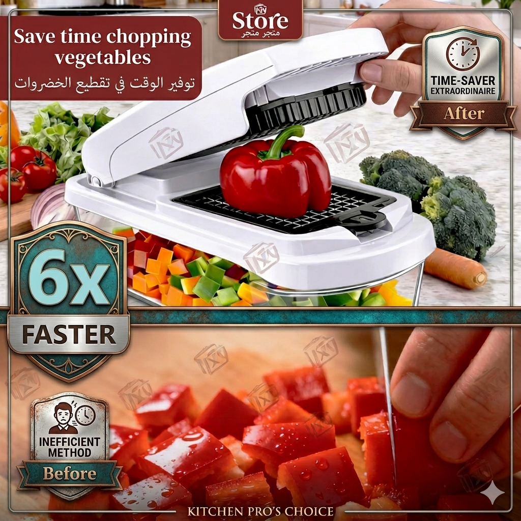 🥕15-in-1 Vegetable Chopper | Multifunctional Food Cutter with Container