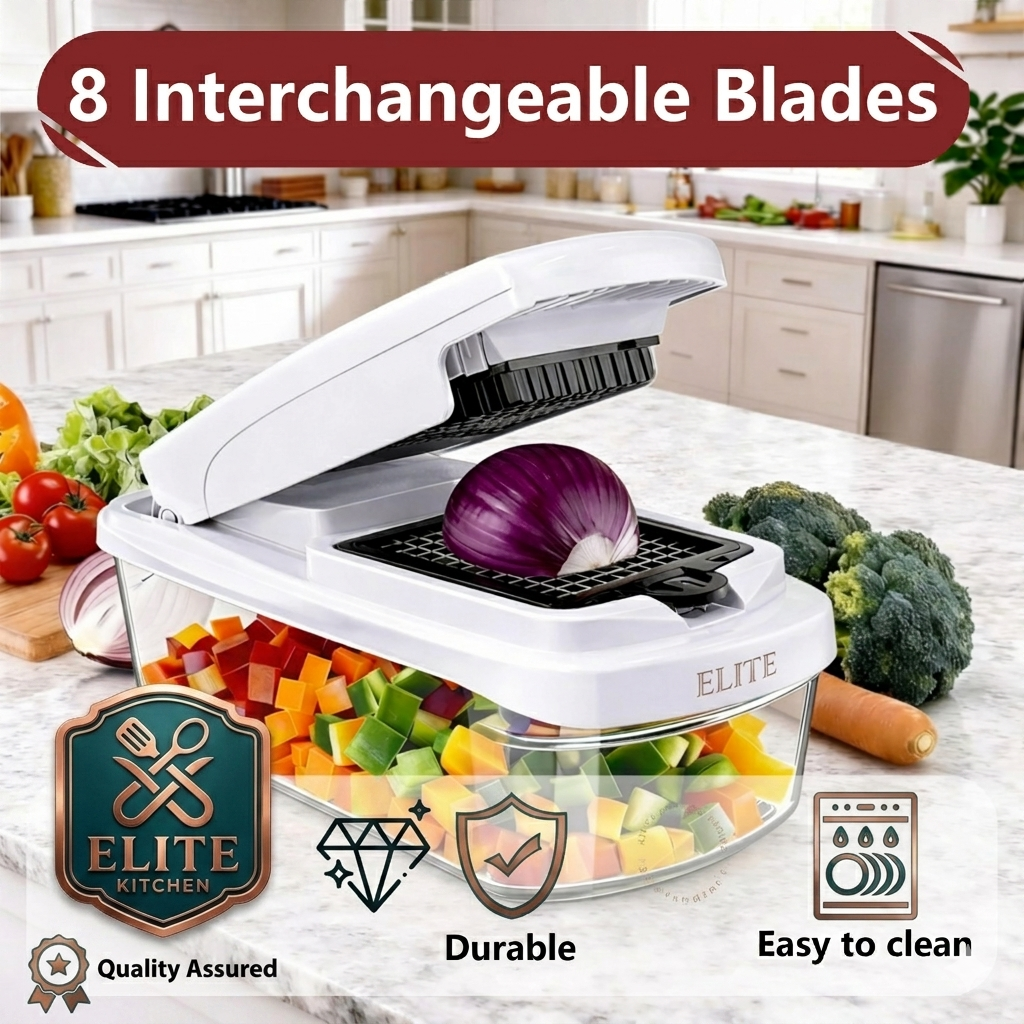 🥕15-in-1 Vegetable Chopper | Multifunctional Food Cutter with Container